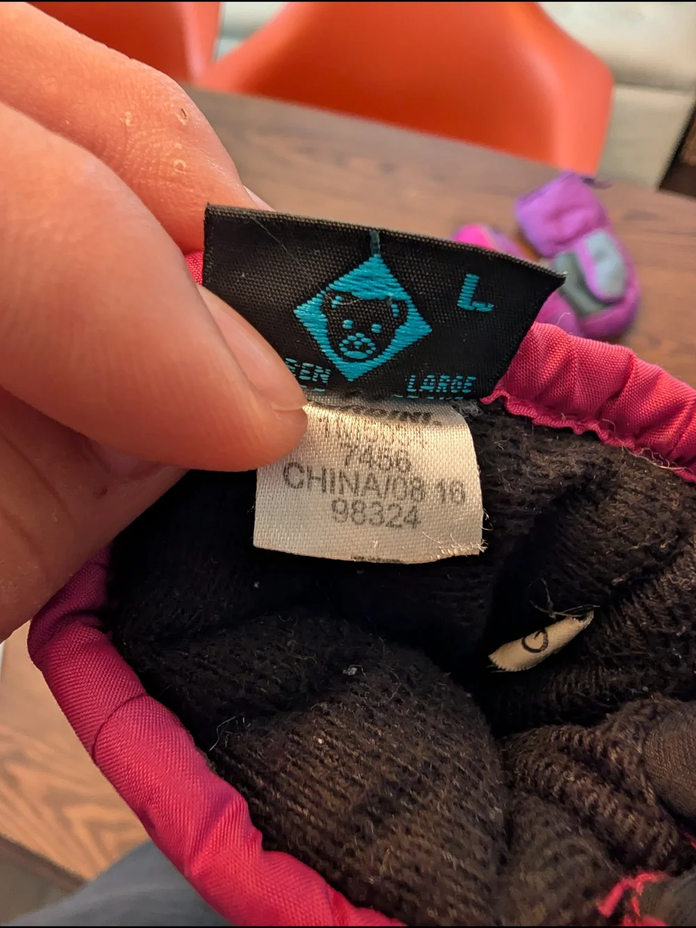 Kids Pink Snow Mittens